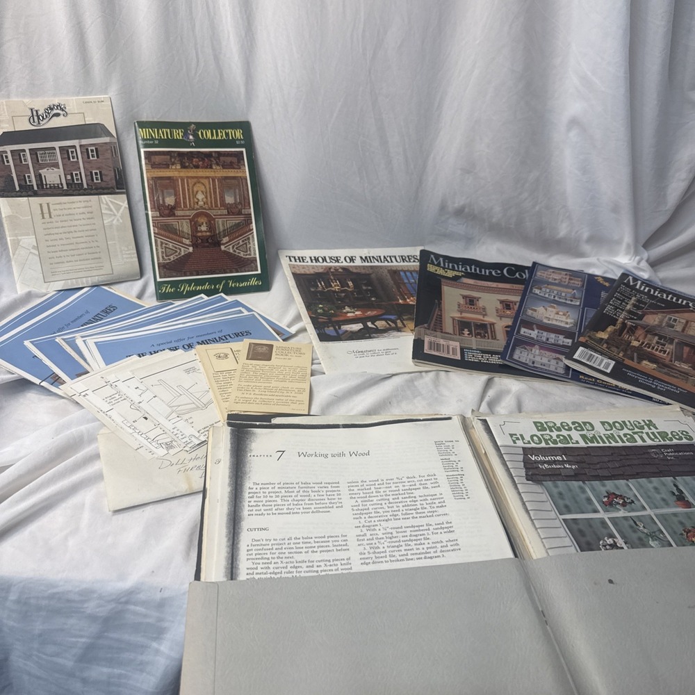 VINTAGE LOT DOLLHOUSE MINIATURES MAGAZINES Instructions Build Paper Schematics